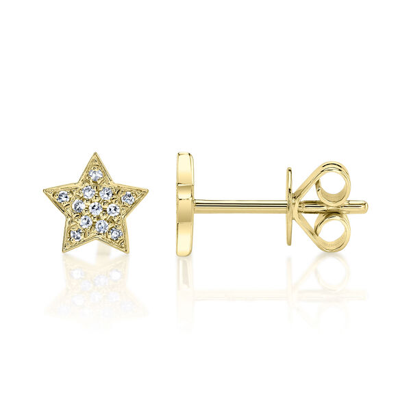 Kate Yellow Gold and Diamond Pav&eacute; Star Earrings
